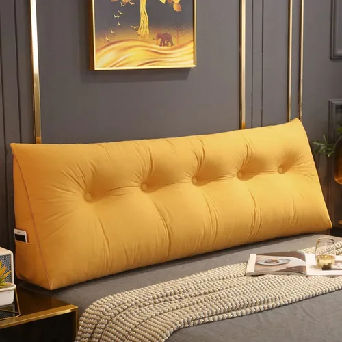 Vista 12 de Cómoda almohada lumbar para descansar la cama, cojín triangular para leer y respaldo, almohada de cabecera para cama, almohada de lectura grande