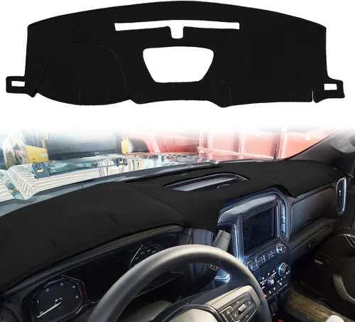 Vista 16 de Cubierta de tablero compatible con Chevy Chevrolet Silverado 1500 LT/WT 2500HD 3500HD 2007-2013, alfombra de tablero de GMC Sierra 2007-2013