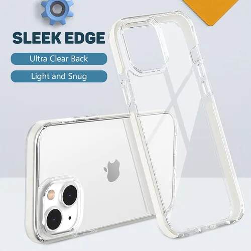 Vista 2 de MATEPROX Funda compatible con iPhone 13, transparente, delgada, transparente, a prueba de golpes, para iPhone 13 de 6.1 pulgadas 2021 (blanco)