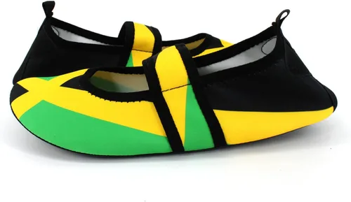 Vista 4 de Zapatos de agua para mujer, secado rápido, zapatos de playa, calzado para deportes, viajes, baile, surf, yoga, ejercicio, bandera de Jamaica