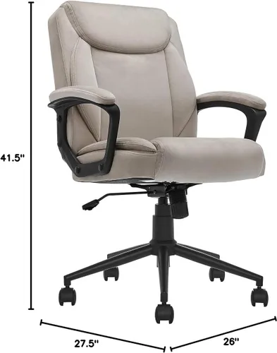 Vista 2 de Click365 Transform 1.0 Silla de oficina ergonómica, silla de escritorio con respaldo medio con brazos acolchados, soporte lumbar, altura ajustable