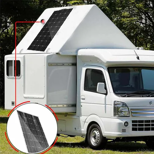 Vista 5 de 250W Panel Solar 18V Sistema Solar Semiflexible Fotovoltaico 18V Célula Solar Impermeable Batería/Yate/RV/coche/Barco con conector