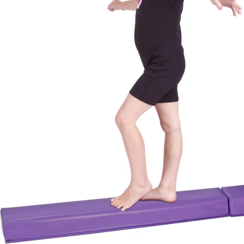 Vista 6 de Haz de equilibrio de 6 pies/9 pies para niños, haz de gimnasia plegable para el hogar, equipo de gimnasia plegable para niños y adultos, base