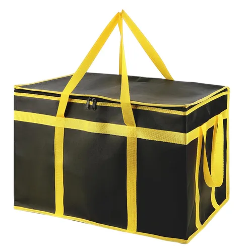 Vista 34 de Bodaon Bolsa de entrega de pizza aislada, 20" x 20" x 8" bolsas calentadoras de pizza para mantener caliente, bolsa aislada para entrega de Negro