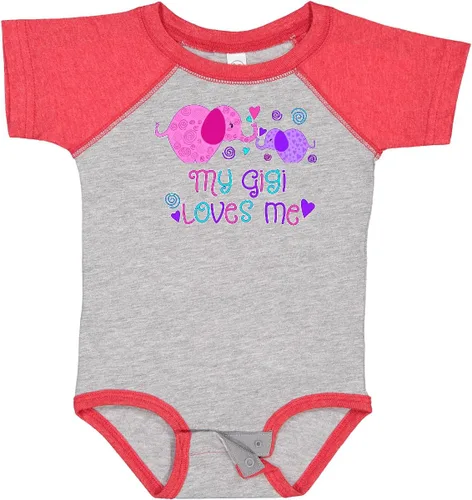 Vista 8 de inktastic My Gigi Loves Me - Body lindo de elefantes para bebé 0020 Blanco