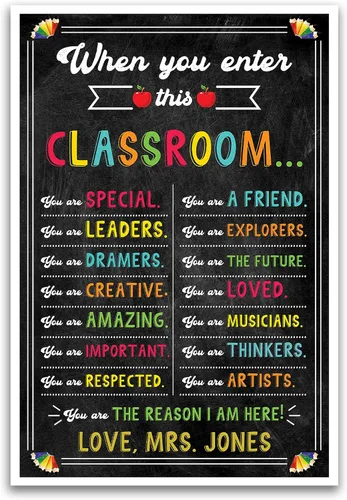 Vista 7 de Póster personalizado de reglas del aula, personalizado cuando entras en este aula, póster motivacional positivo inspirador para profesores, CRP001