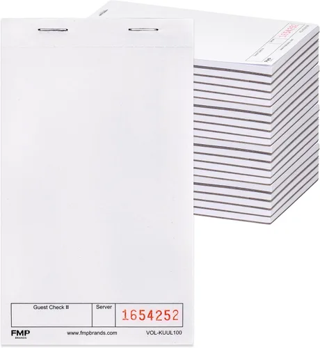 Vista 9 de FMP Brands Paquete de 5 blocs de cheques de invitados, bloc de notas de servidor para camarera, bloc de notas de servidor para camarera, bloc