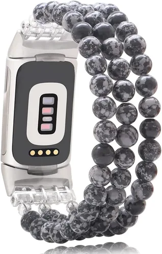 Vista 10 de C&L Accessories Compatible con Fitbit Charge 6/5 Pulsera de Reemplazo con Cuentas de Piedras Preciosas Naturales Hecha a Mano Ajustable para Mujeres
