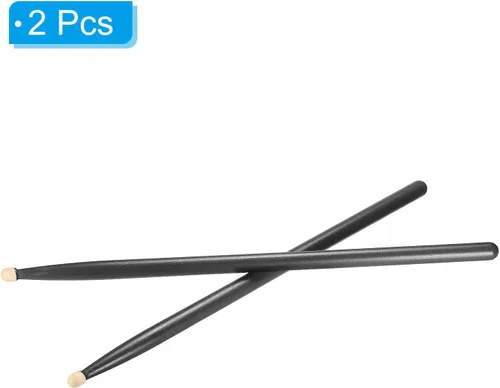 Vista 3 de PATIKIL Baquetas de madera de arce antideslizante 7A negro 1 par para percusión de instrumentos musicales