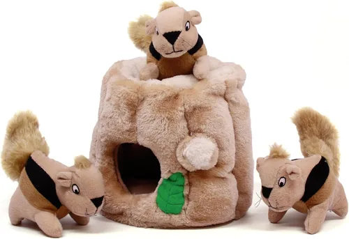 Vista 2 de Outward Hound Hide A Squirrel - Rompecabezas de peluche para perros (mediano) y ladrillo de perro, juguete interactivo para perros