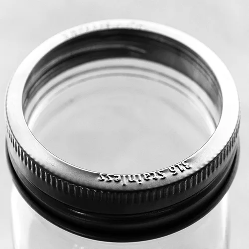 Vista 6 de Anillos de repuesto de tarro Mason de boca ancha de acero inoxidable estampado Bandas / tapas duraderas y resistentes al óxido para encurtido