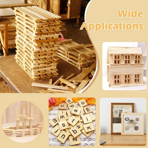 Vista 5 de Listones de madera para manualidades, múltiples artículos y múltiples opciones, tiras de madera sin terminar, madera precortada, para manualidades
