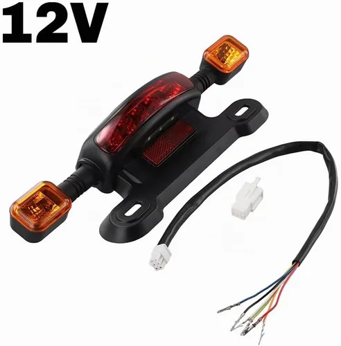 Vista 2 de Luz trasera LED 3in1 Luz trasera de bicicleta eléctrica LED Luz trasera de señal de giro de bicicleta eléctrica Lámpara trasera de bicicleta