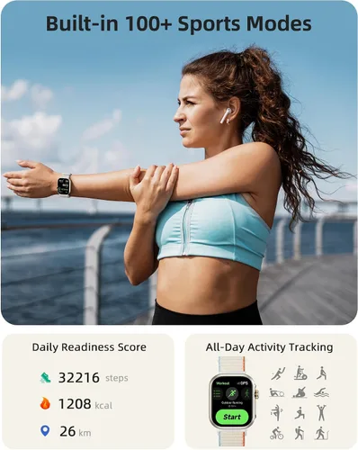 Vista 7 de Parsonver Reloj inteligente, Alexa Bulit-in, GPS, llamadas Bluetooth, rastreador de actividad impermeable de 30M, paquete de 2