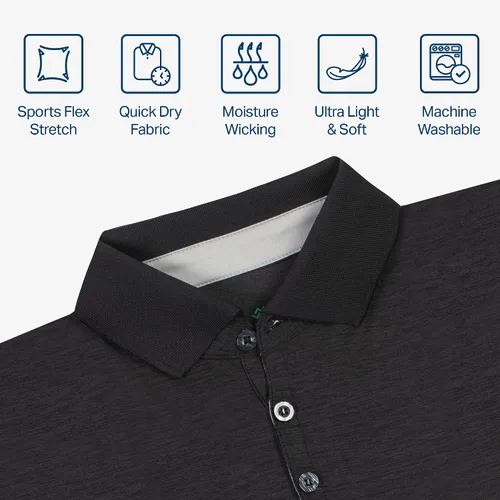 Vista 4 de Mio Marino - Polos de golf para hombre, ajuste seco, tela transpirable ultrafina