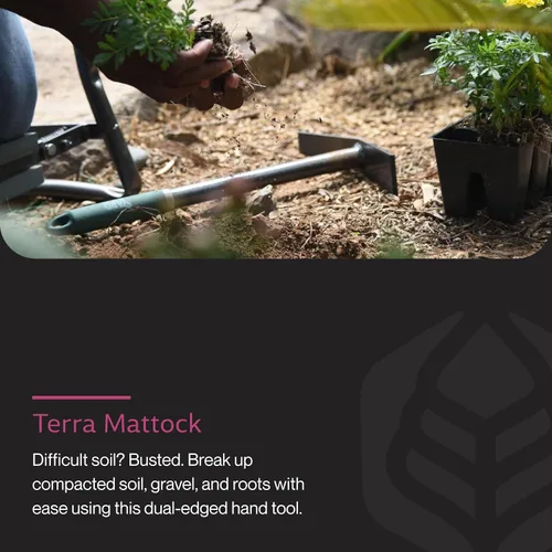 Vista 2 de yard butler 100051052 EMW0072035 Terra Mattock All Steel 16" Cultivador Tiller Weeding Dual, N