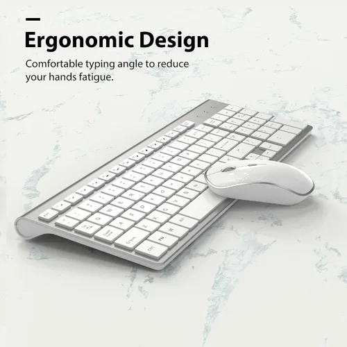 Vista 17 de JOYACCESS Combo de teclado y mouse inalámbricos, 2.4G compacto y ultra delgado teclado inalámbrico y mouse para Windows, computadora, escritorio