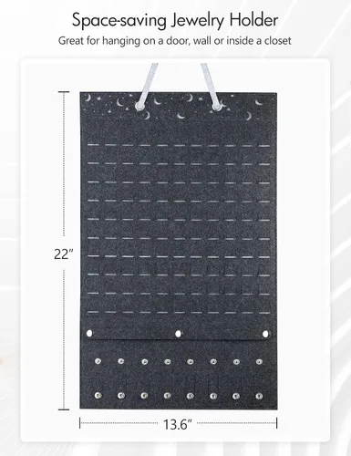 Vista 3 de Oaque Organizador de aretes colgantes soporte de pared para aretes soporte de pared de fieltro para almacenamiento de aretes organizador de joyas