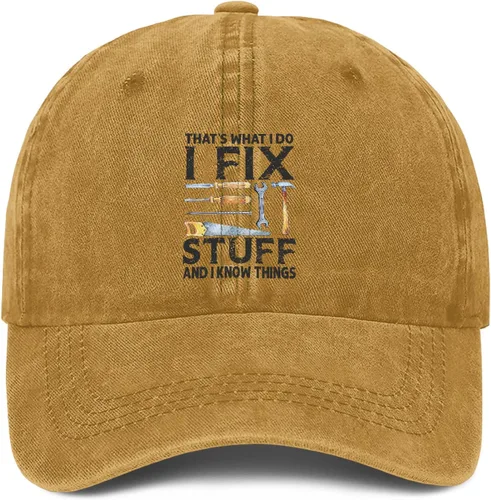 Vista 10 de I Fix Stuff and Know Things - Sombrero para hombre, That's What I Do Hat, I Fix Stuff Hat, I Fix Things and I Know Stuff Hat 1 (negro)