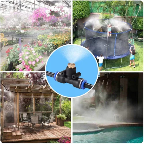 Vista 7 de H&G lifestyles Mister de patio, rociadores exteriores para patio exterior, rociadores de agua para refrigeración, sistema de nebulización de 59 pies