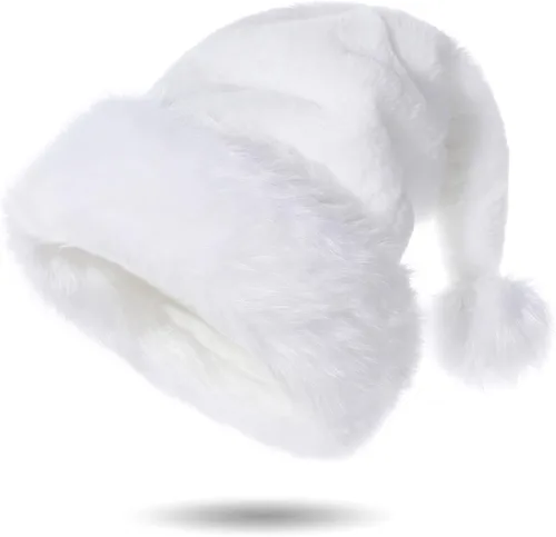 Vista 15 de Sombreros de Papá Noel para adultos, unisex, de terciopelo al tacto, cómodos, sombreros de Navidad para Año Nuevo, fiestas, suministros de Navidad