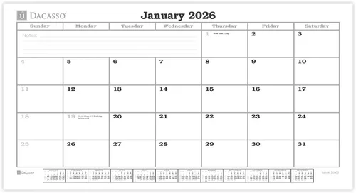 Vista 6 de Dacasso Black Leather Double Wall Calendar with 2026 Insert - Luxury Leather Double Wall Calendar with 2026 Insert - Executive Office Organization &