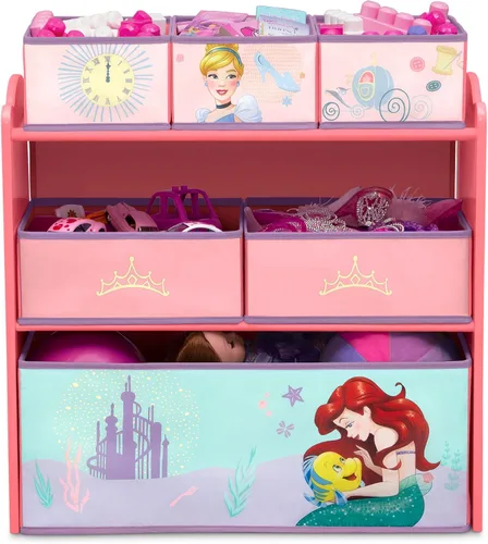 Vista 10 de Delta Children Design & Store Organizador de almacenamiento de juguetes de 6 compartimientos, Disney Princess