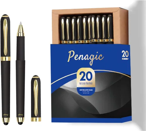 Vista 7 de Penagic Bolígrafos P-223A, bolígrafos de gel de punta fina [0.015 in] tinta negra, bolígrafos con diseño mate, bolígrafos de papelería