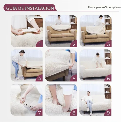 Vista 9 de PAULATO BY GA.I.CO. Funda elástica para sillón – Funda de sofá – Funda de sofá biplaza – Protector lavable de ajuste de forma de 1 pieza para Beige