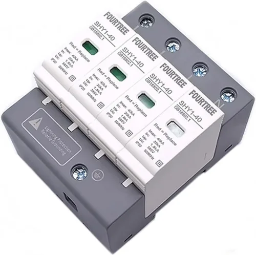 Vista 4 de GUMMMY Dispositivo de protección contra sobretensiones SPD AC 3P+N 20 ~ 40KA 30KA~60KA 385V 420V Pararrayos de la casa Protector de bajo voltaje