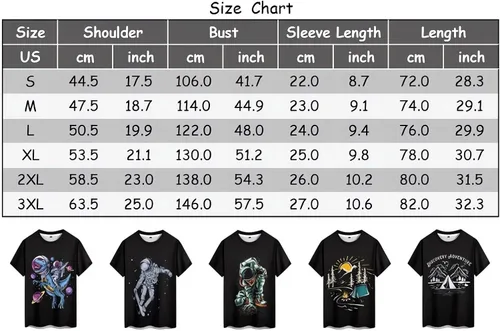 Vista 5 de Camisetas de cuello redondo para hombre con estampado de manga corta con diseño divertido