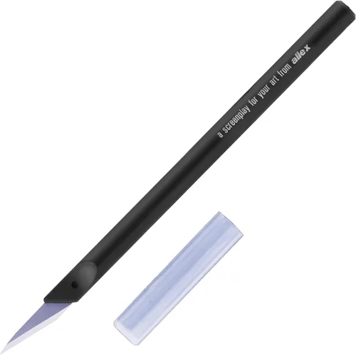 Vista 9 de ALLEX Cuchillo japonés Exacto para manualidades con tapa [hoja de precisión de 0.3 pulgadas], cuchillo de pasatiempo para manualidades, arte, kit