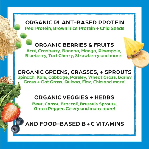 Vista 5 de Orgain Proteína orgánica vegana y orgánica + superalimentos en polvo, sabores de vainilla, proteína a base de plantas, sin gluten