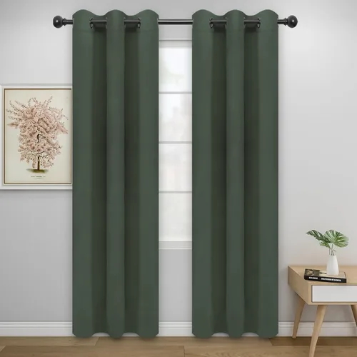 Vista 192 de Easy-Going - Cortinas opacas para dormitorio, aislamiento térmico sólido con ojales, cortinas de ventana para reducción de ruido, cortinas