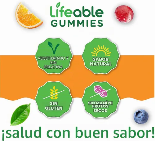 Vista 4 de Gomitas de vitamina D sin azúcar para mujeres y hombres, 5000 UI, 90