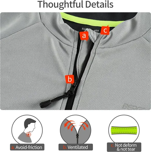 Vista 12 de BERGRISAR Camisetas básicas de ciclismo para hombre, manga corta, bolsillos con cremallera