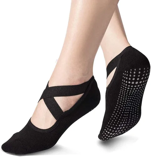 Vista 2 de Toes&Feet Women's Padded Cushioned Non-Slip Anti-Slip Grips Yoga Pilates Ballet Barre PiYo Socks