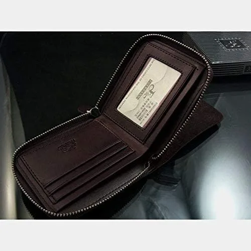 Vista 7 de Encantador bolso de cuero plegable para hombre con cremallera