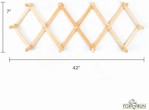Vista 4 de Fox Run – Estante de pared extensible de madera de haya para tazas de café