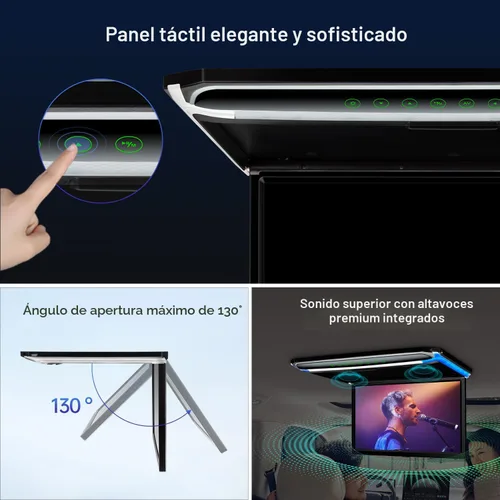 Vista 4 de XTRONS® Pantalla TFT Digital FHD Ultrafina de 17.3 Pulgadas 16:9 Reproductor Aéreo de Video 1080P para Automóvil Monitor Montado en el Techo Puerto
