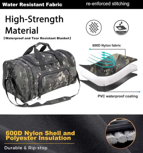 Vista 2 de Miramrax Bolsa de gimnasio para hombres y mujeres con compartimento para zapatos, deporte, fin de semana, viajes, durante la noche, bolsa