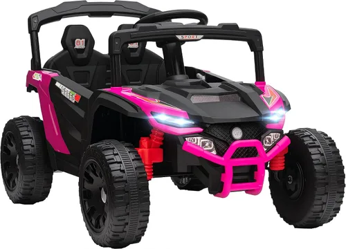 Vista 11 de Qaba 12V Kids Ride On UTV Truck con suspensión trasera para 3-5 años, color Azul