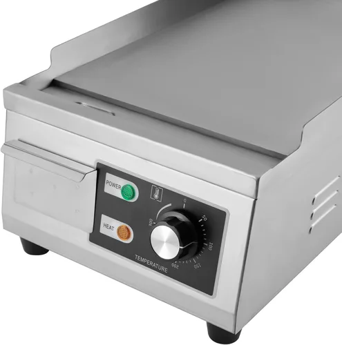 Vista 5 de Planchas comerciales – Plancha eléctrica antiadherente con parte superior plana para parrilla grande, placa caliente de acero inoxidable, ajuste