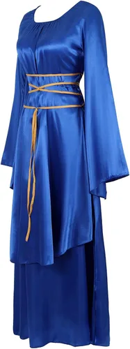 Vista 2 de Zhitunemi Disfraz renacentista para mujer, vestido medieval de talla grande, disfraz de Halloween gótico