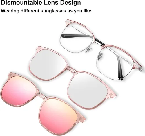 Vista 2 de Gafas de sol polarizadas magnéticas con marco de plástico para conducción nocturna compatibles con lentes de miopía lentes de sol 2