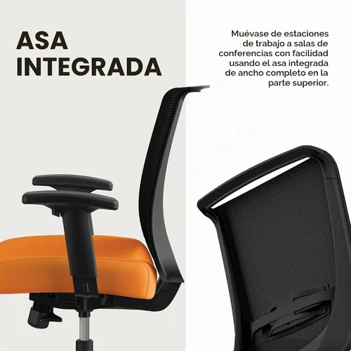 Vista 5 de HON Convergence - Silla de oficina ergonómica con respaldo de malla, brazos ajustables, soporte lumbar, silla de escritorio con inclinación