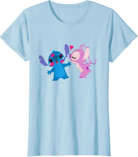 Vista 24 de Disney Stitch and Angel - Camiseta para el día de San Valentín Negro