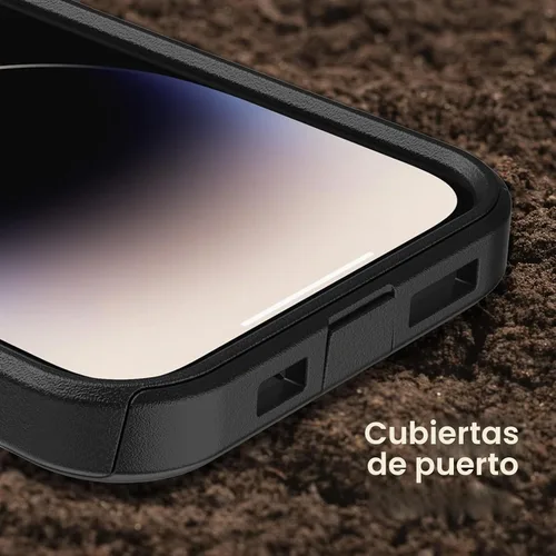 Vista 5 de OtterBox Funda para iPhone 14 Pro Commuter Series, negra, delgada y resistente, apta para bolsillo, con protección de puerto