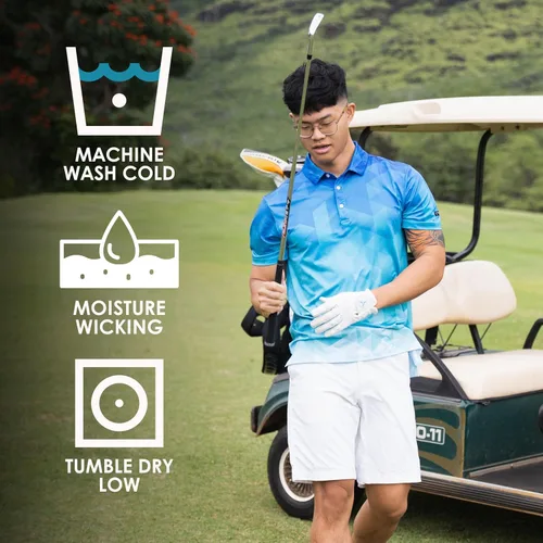 Vista 5 de YATTA GOLF - Camiseta polo de golf de alto rendimiento para hombre
