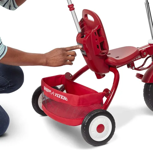 Vista 11 de Radio Flyer Deluxe EZ Fold Stroll 'N Trike - Triciclo 4 en 1, color rojo